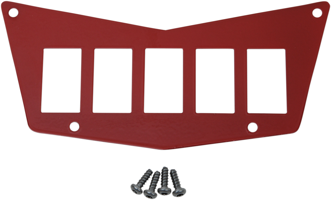 Moose Offroad Polaris RZR dash plate with 5-switch panel in red, durable offroad vehicle accessory, part number 100-4383-PU