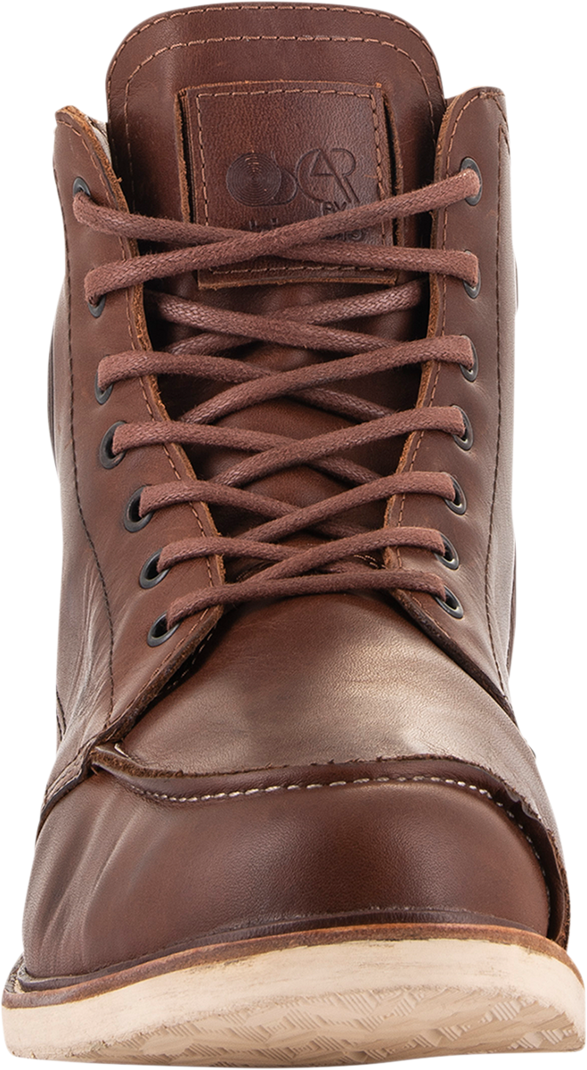 Alpinestars Oscar Monty v2 brown motorcycle boots with ankle protection and rugged sole, US 8.5 size.