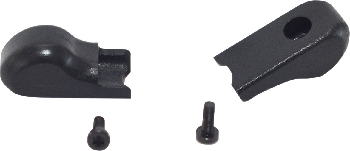 CRG RC2 lever tips TK-100 in black Delrin with stainless steel screws for motorcycle brake or clutch levers.