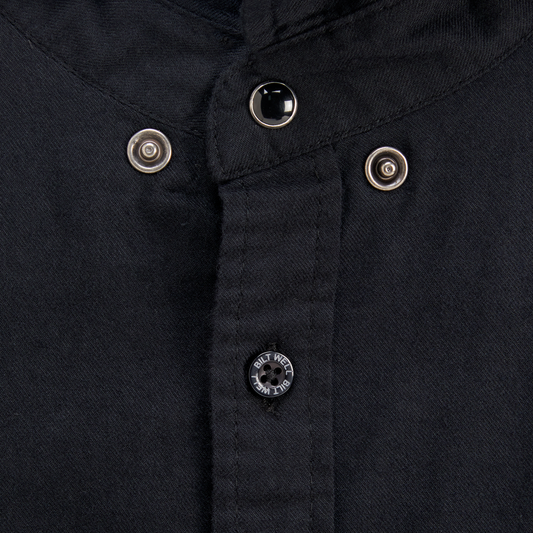 Bill's Exhausts BILT WELL Blackout lightweight flannel shirt in XL with a black and dark checkered pattern, casual and comfortable fit.