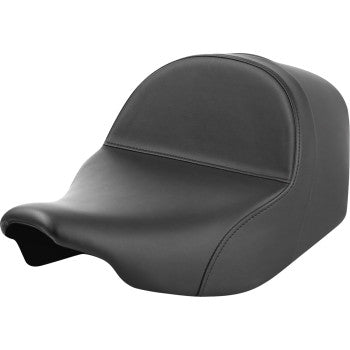 Bill's Exhausts SADDLEMEN Solo Seat for FLT/FLH 2023-2024, plain black motorcycle solo seat with smooth finish.
