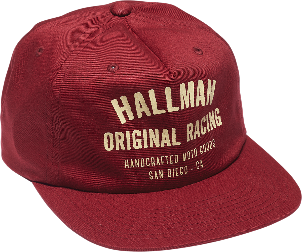 THOR Hallman Tried & True Hat in wine color, casual baseball cap with adjustable strap, featuring THOR branding.