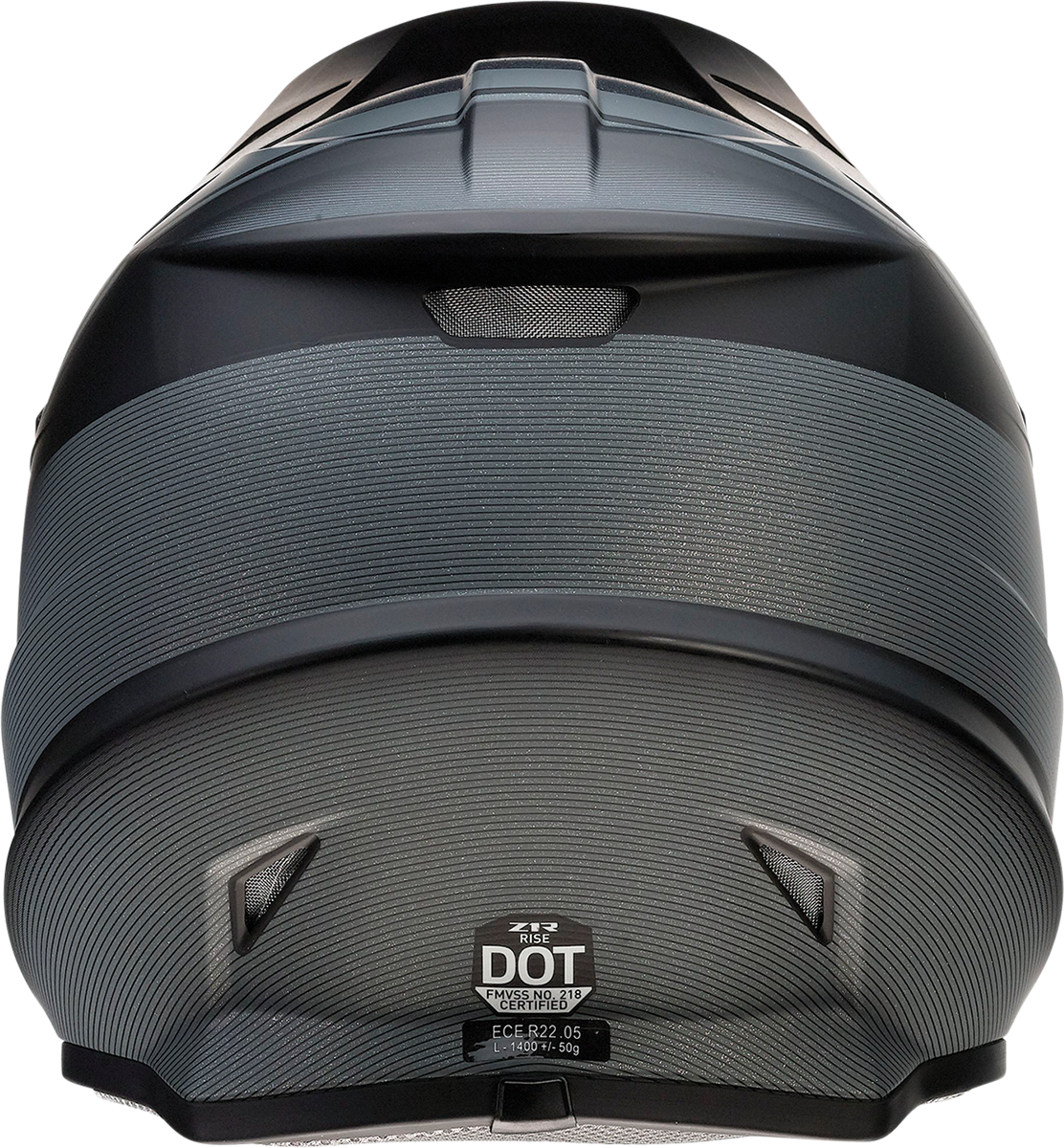 Z1R Rise snow helmet in Cambio Black and Hi-Viz with adjustable straps and ventilation, medium size, viewed from the front.