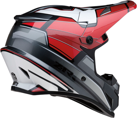 Z1R, Z1R Rise Motorcycle Helmet - Red and Gray, Size 2XL (Part No. 0110-7213)