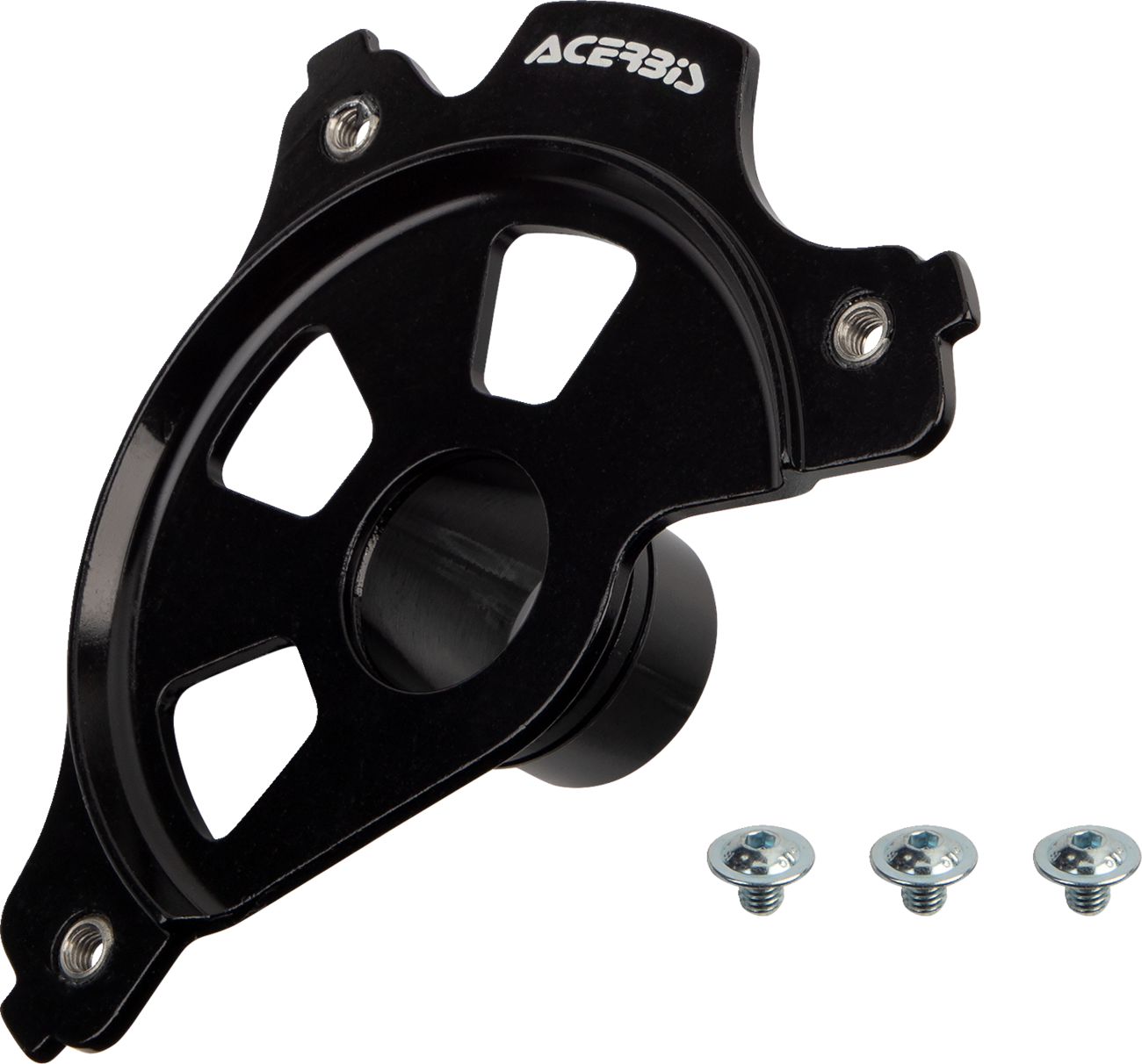 A black Acerbis disc cover mount for KTM and Husqvarna motorcycles, designed for TC and SX models from 2004-2014.