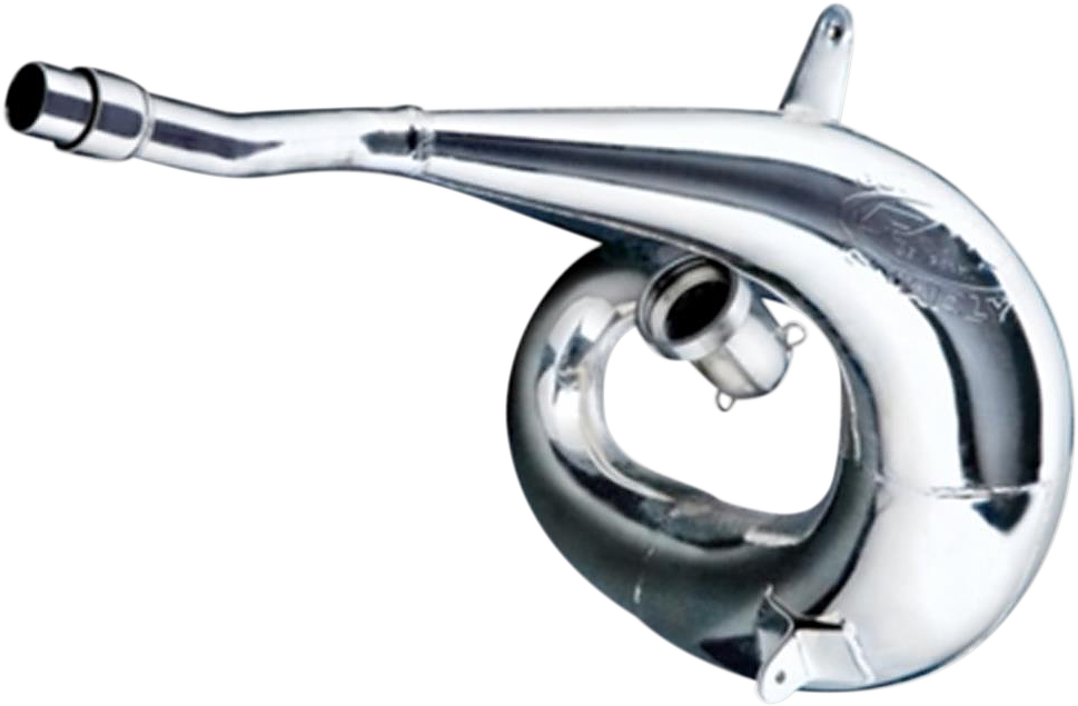 FMF Gnarly Pipe for 200cc-500cc 2-stroke off-road motorcycles, showcasing the stainless steel exhaust pipe and mounting hardware.