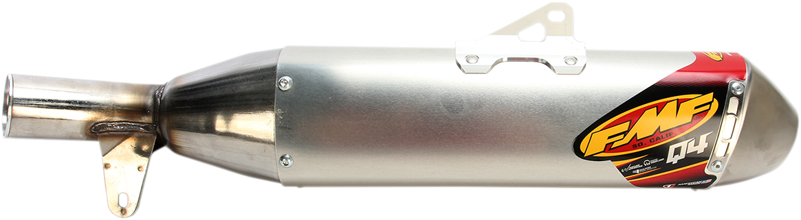 FMF Q4 HEX motorcycle exhaust muffler with spark arrestor, high-performance bike exhaust system, durable and efficient for off-road riding