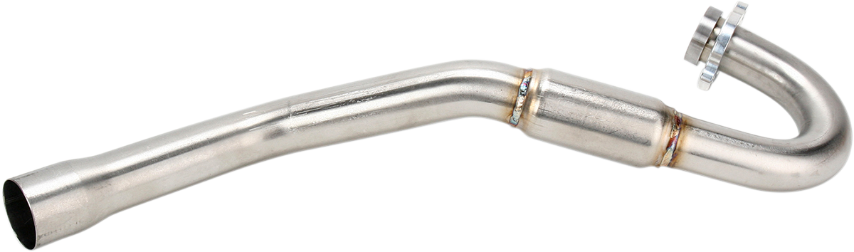 FMF PowerBomb motorcycle exhaust header with high-performance design, improved airflow, and sound reduction, shown in the image.