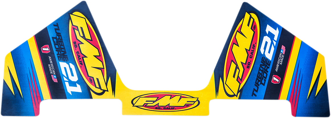 FMF Turbinecore Wrap 2.1 exhaust replacement decal with black and red design, shown on a white background.