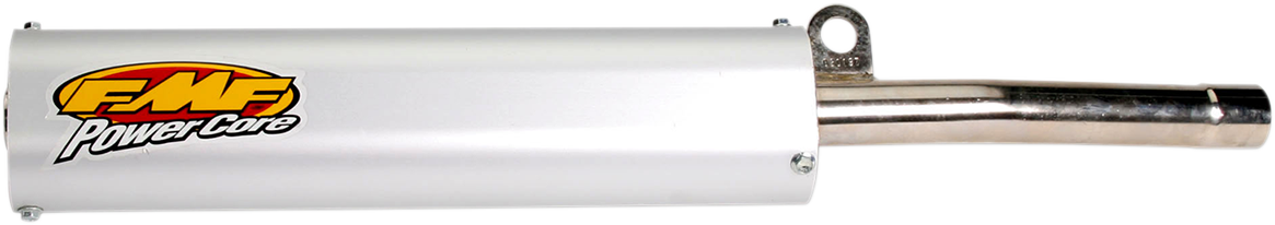FMF Powercore Silencer 020197 for motorcycle exhaust, showcasing the deep tone and optimized performance design.