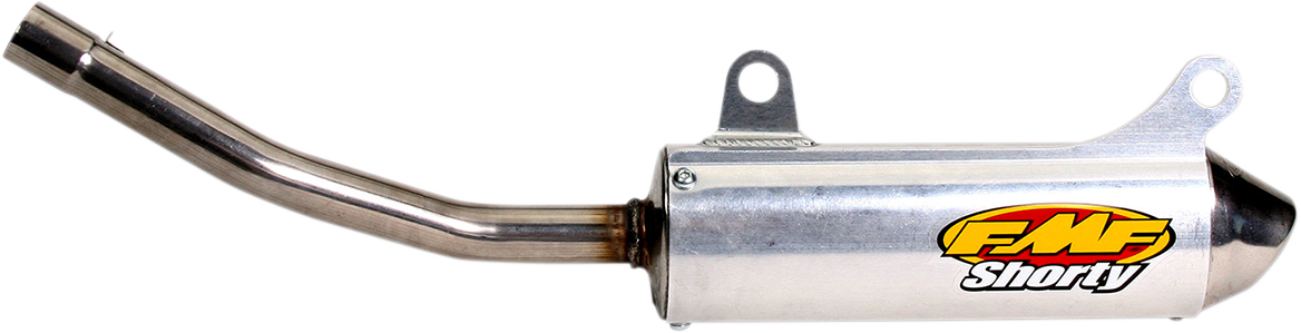 FMF Powercore 2 Silencer for 2-stroke engines, showing the black and silver motorcycle exhaust component with mounting details.