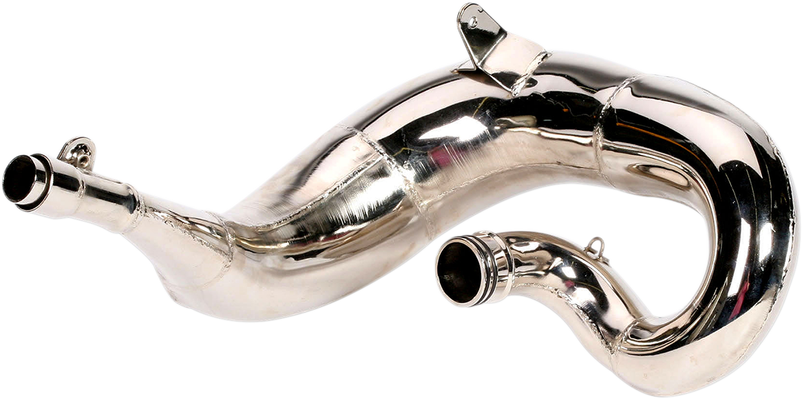 FMF Fatty Pipe 020020 high-performance motorcycle exhaust upgrade with polished metal finish and installation details