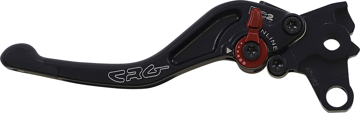 Black CRG RC2 Shorty Clutch Lever with Part Number 2AN-672-H-B, showcasing a sleek, compact motorcycle clutch lever.
