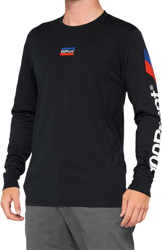 100% Aster Tech T-Shirt - Long-Sleeve - Black - Small 35029-001-10 - Howling Moto