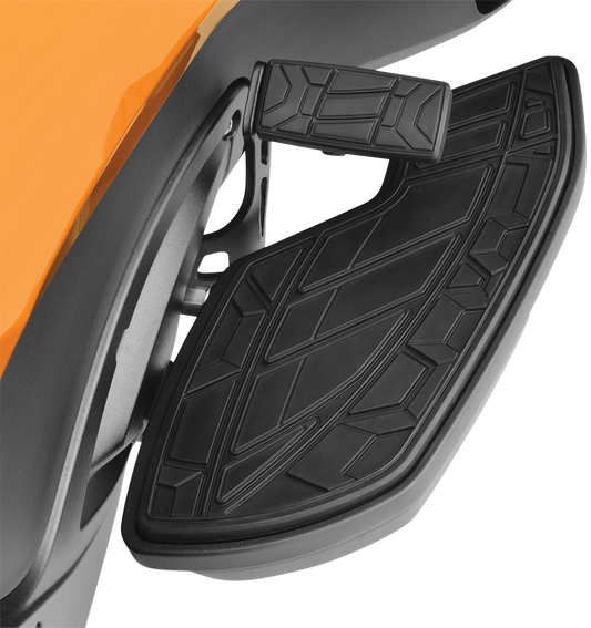 Show Chrome brake pedal cover for CanAm vehicles, made of durable chrome with a sleek finish, designed for easy installation.