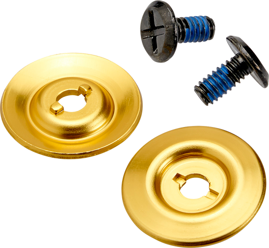 BILTWELL Gen 2 Hardware Kit with black screw and gold baseplate for helmets, designed by Bill's Exhausts.