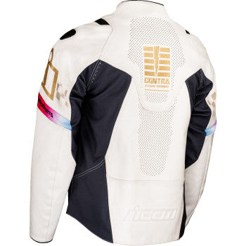 Bill's Exhausts ICON Contra3™ Rizz Rizz Jacket in white, medium size, featuring a sleek design and stylish jacket details.