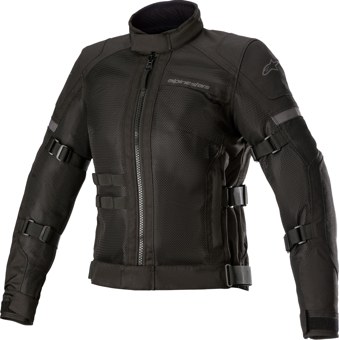 Alpinestars Stella Crosshill WP Air Jacket in black, medium size, with breathable design and waterproof features.