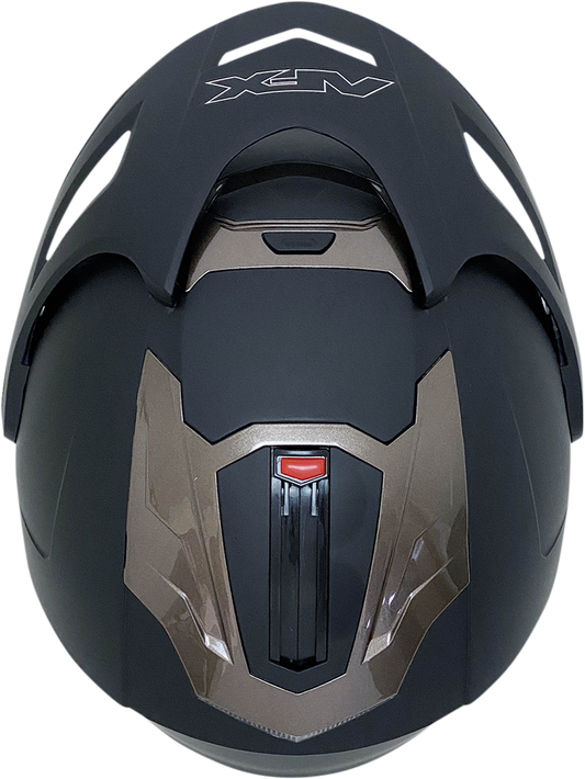 Bill's Exhausts AFX FX-50 Peak helmet in flat black, featuring a sleek design and durable construction.