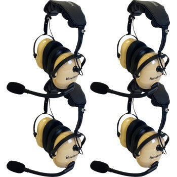 NAVATLAS Intercom and Radio Headset Kit for 4-seat vehicles in beige, compatible with Bill's Exhausts NIROHBE4 model.