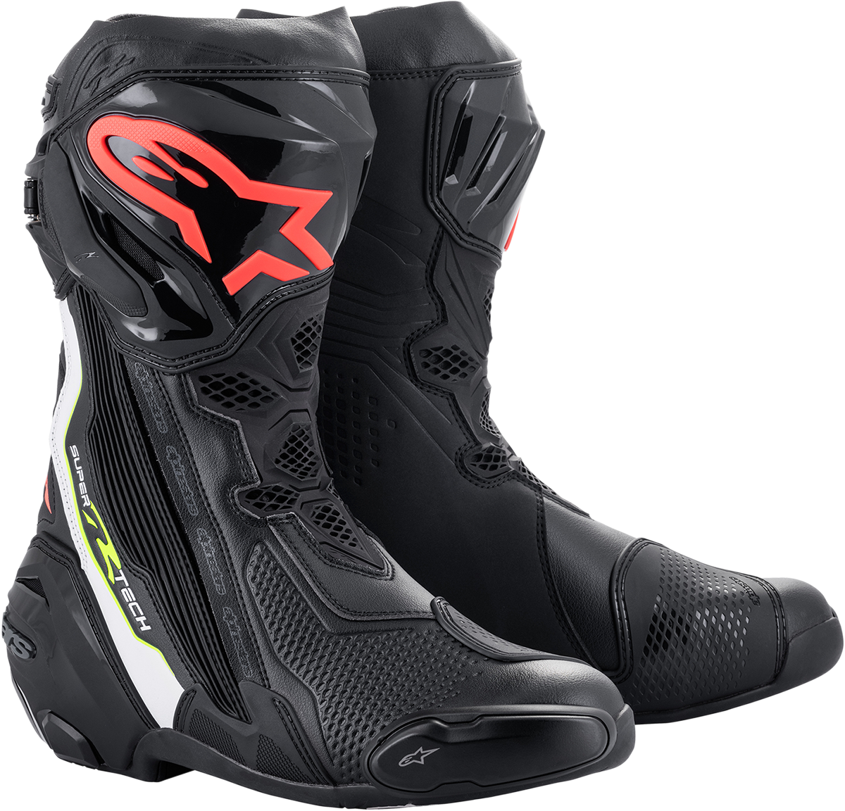 ALPINESTARS, Alpinestars Supertech R Motorcycle Boots - Black/Red, US 9 / EU 43 (Part Number 2220021-1236-43)