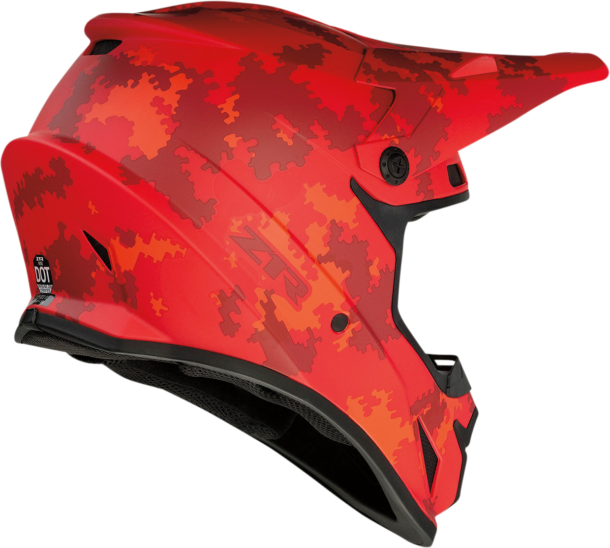 Z1R Rise helmet in Digi Camo Red, 2XL size, featuring enhanced ventilation and a removable liner for comfort and style.