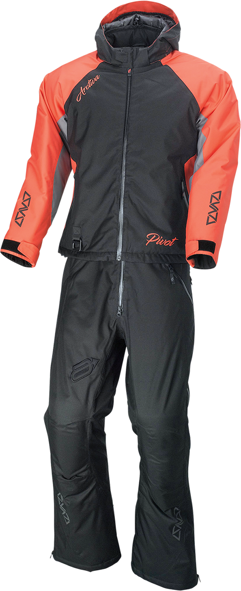 ARCTIVA Women's Pivot 5 Hooded Jacket in coral, showcasing waterproof fabric, adjustable hood, and outdoor jacket features.