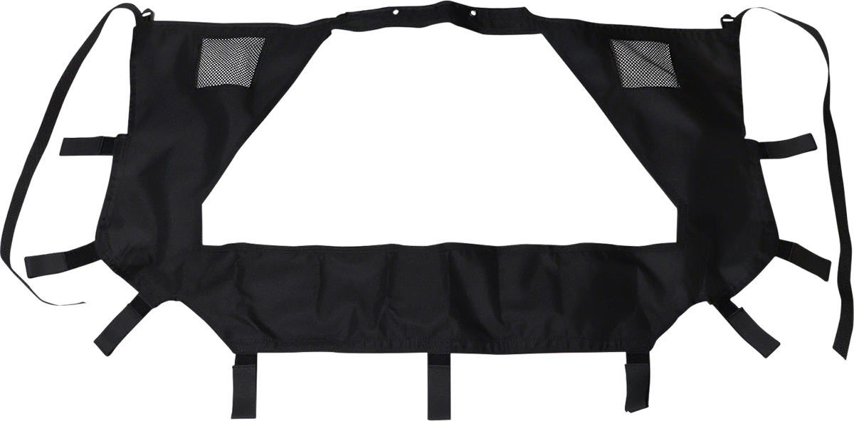 Moose Offroad rear windscreen for RZR Pro XP 4 side view showing clear polycarbonate shield with mounting frame.