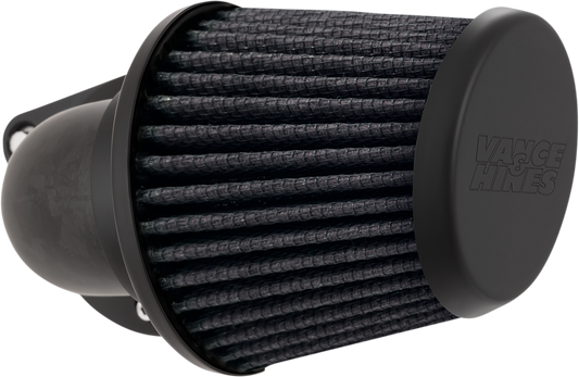 VANCE & HINES VO2 Falcon air intake kit with forged carbon fiber finish for motorcycle, showcasing the sleek, aerodynamic design.