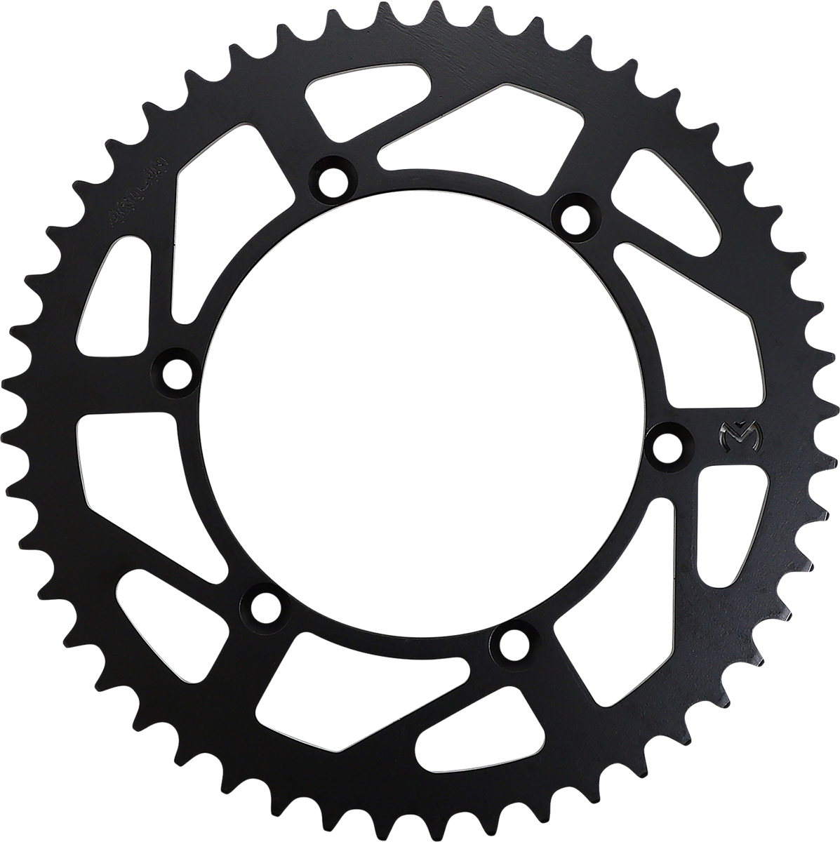 MOOSE OFFROAD 49-tooth rear sprocket for Kawasaki and Suzuki motorcycles, shown in black with gear teeth visible.