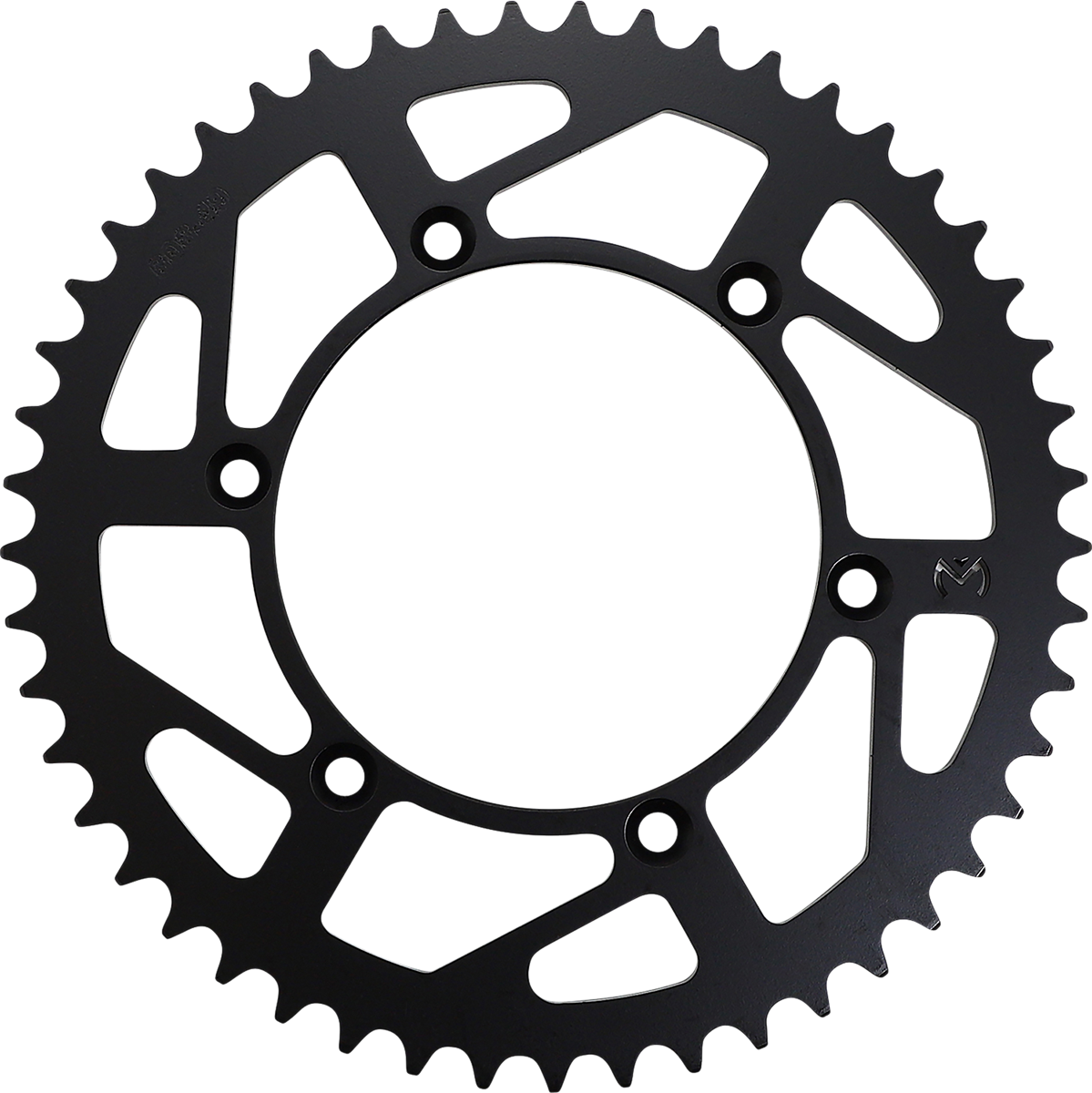 Moose Offroad 49-tooth rear sprocket for Kawasaki and Suzuki dirt bikes, featuring durable steel construction.