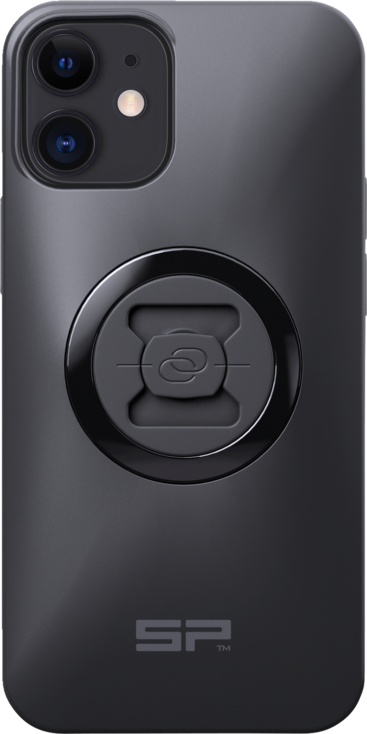 Bill's Exhausts SP CONNECT iPhone 12 Mini phone case, black protective cover with textured surface and precise cutouts.