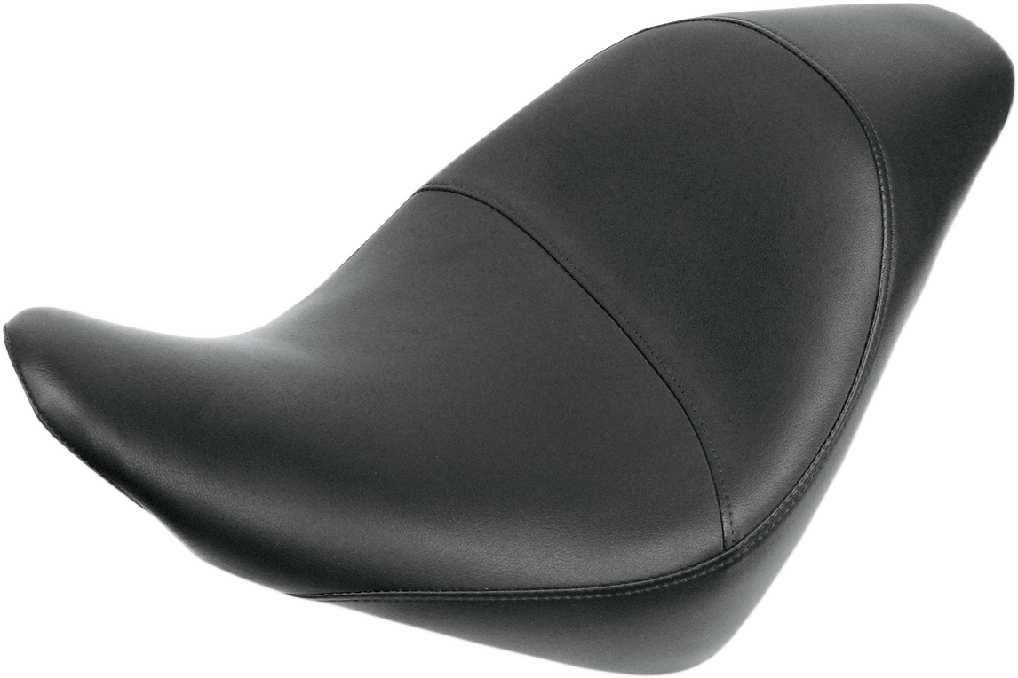 Bill's Exhausts saddle seat for Honda VT1300C motorcycle, solo seat with black upholstery and sleek design.