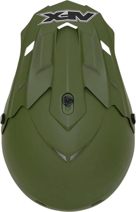 Bill's Exhausts AFX FX-17 helmet in flat olive drab, size XL, with a matte finish and full face coverage.
