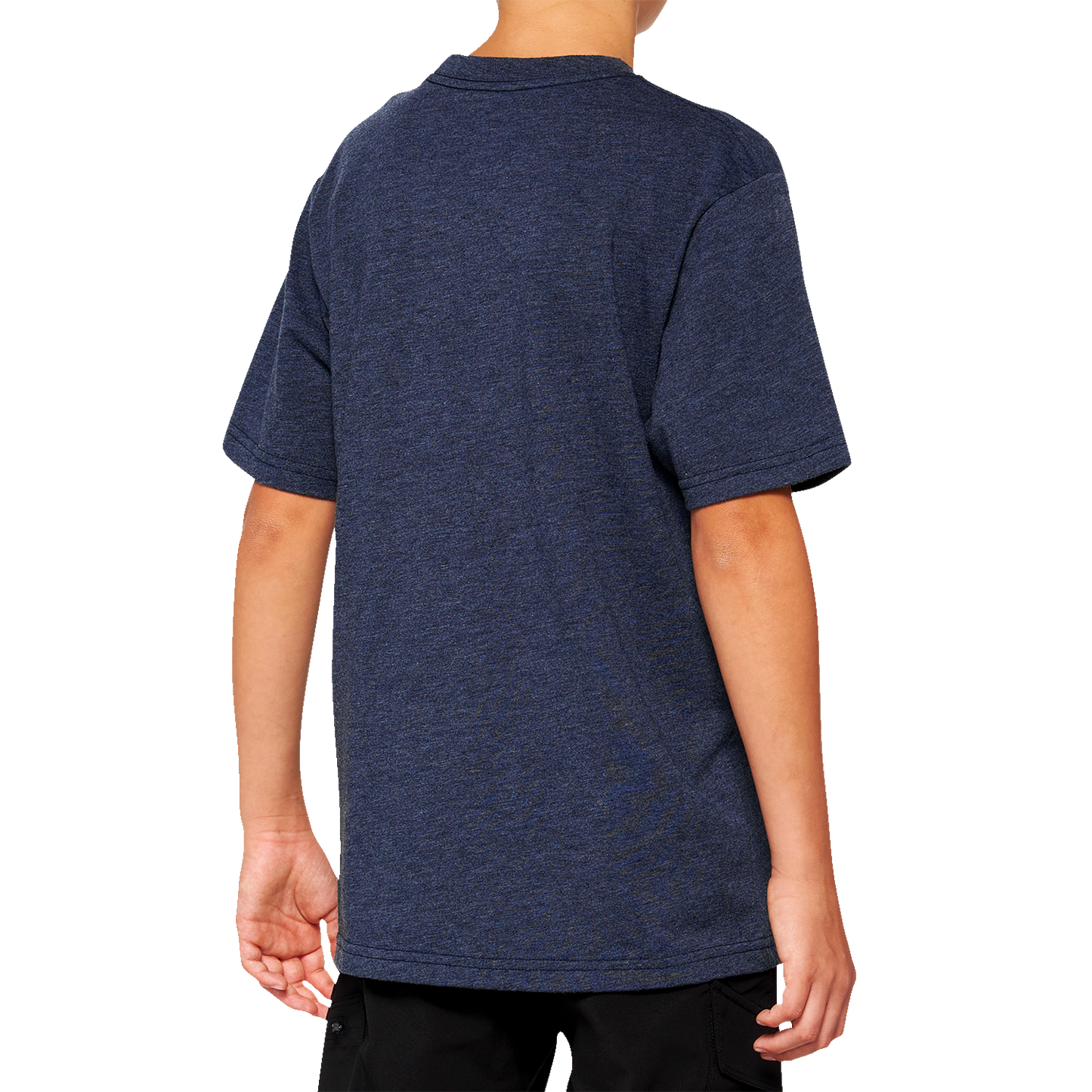 Navy Bill's Exhausts Youth Icon T-Shirt in medium size, featuring a front graphic design and classic crew neckline.