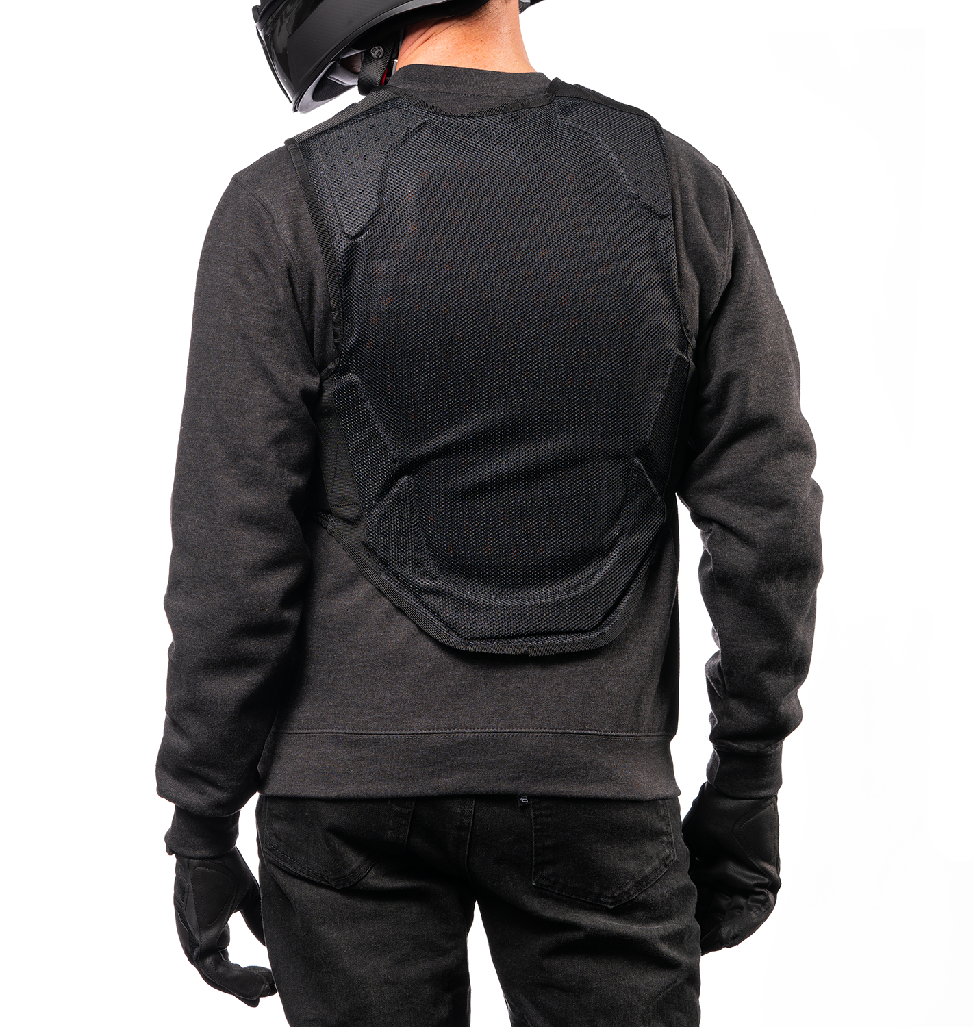 Black ICON Softcore™ vest in Small/Medium size from Bill's Exhausts, shown laid flat with front view and soft fabric texture.