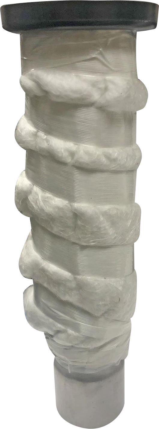 BASSANI XHAUST Quiet Baffle for short megaphone exhaust systems, Part B22122MSQ, shown mounted on a motorcycle exhaust.