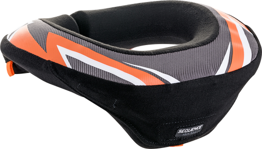 Alpinestars Youth Sequence Neck Roll S/M in black, anthracite, and orange with padded design for motorcycling safety and comfort.