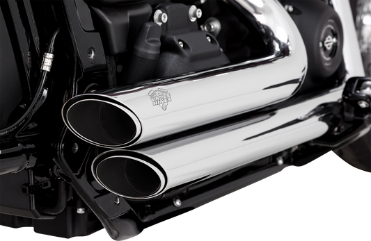 VANCE & HINES Shortshots Staggered Chrome Exhaust System for motorcycles, featuring dual short, staggered pipes and chrome finish.