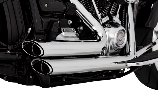 Vance & Hines Shortshots Staggered Exhaust System with chrome finish on a motorcycle.