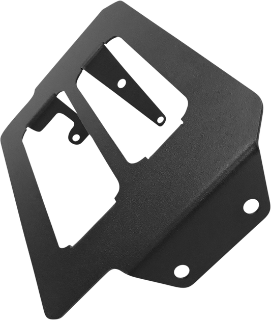 Bill's Exhausts NAVATLAS intercom and radio mounting bracket for engine, shown attached to vehicle engine components.