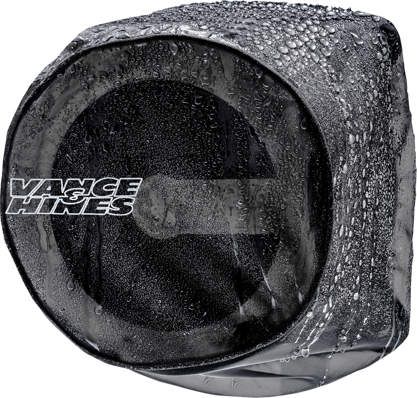 VANCE & HINES VO2 Rain Sock for Cage Fighter and Radiant III Air Intake, black fabric with logo details.