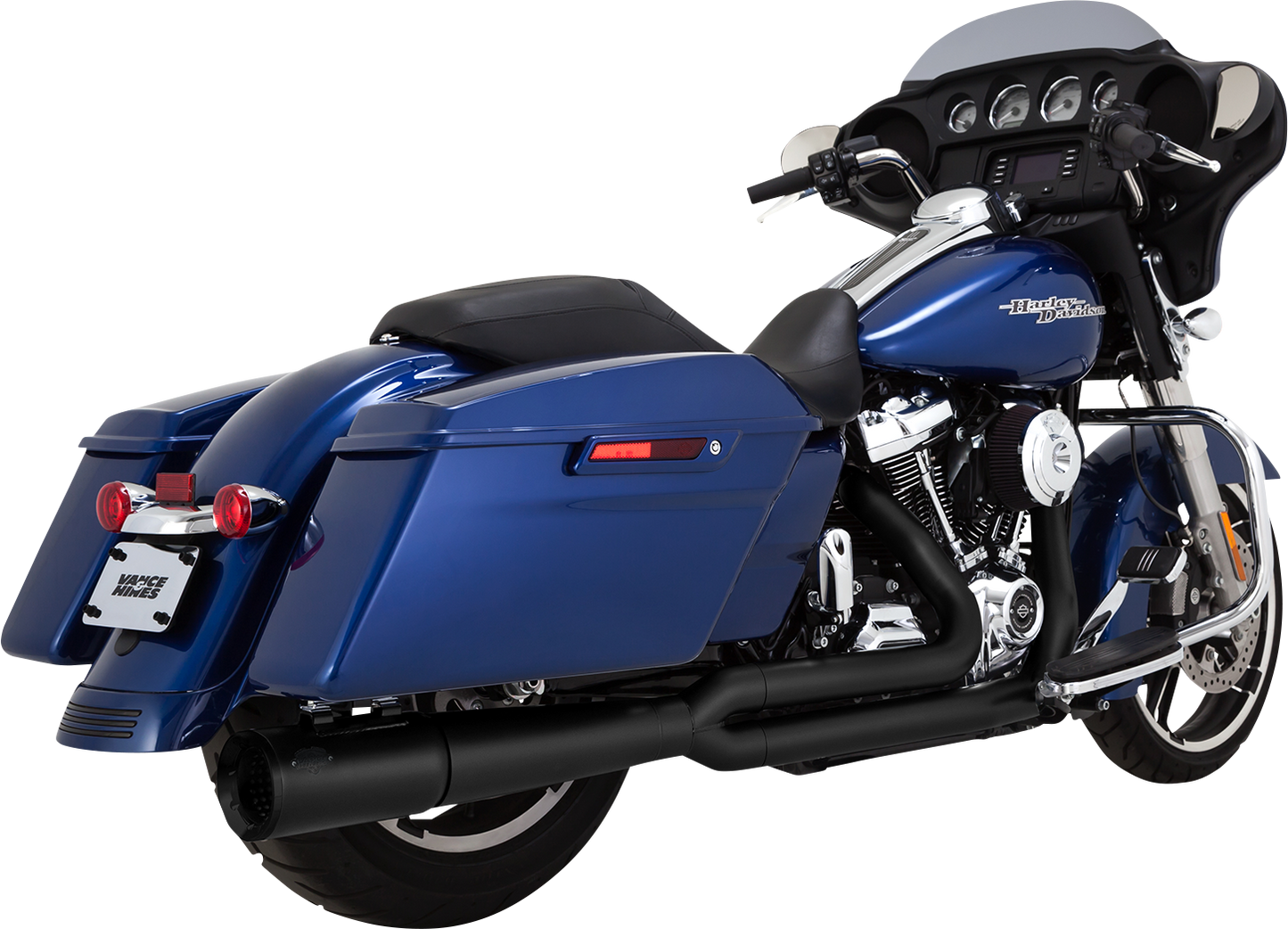 Black Vance & Hines Pro Pipe exhaust system with PCX™ technology, featuring sleek design and chrome accents.