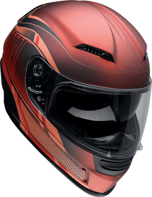 Z1R Jackal Helmet in Dark Matter Red size small with drop-down sun visor, featuring advanced safety and comfort for riders.