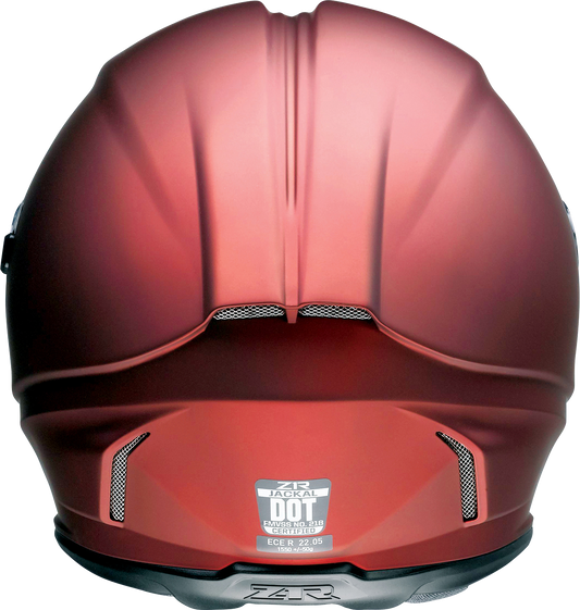 Z1R Jackal helmet in satin red, size 3XL, featuring a sleek design and full face coverage for motorcycle riding safety.