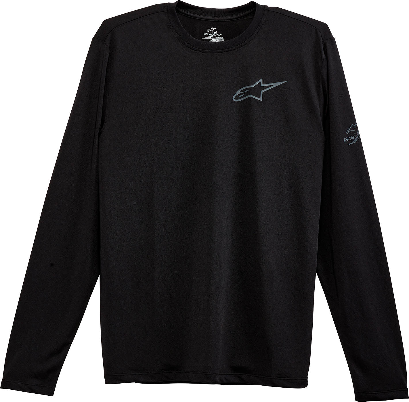 Black Alpinestars Pursue Performance long-sleeve T-shirt in 2XL with logo details, made for active wear and casual style.