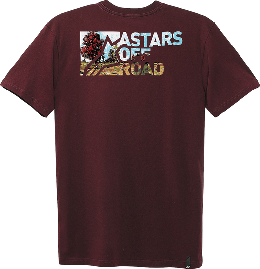 Alpinestars Painted T-Shirt in maroon, medium size, featuring a graphic design on the front, casual fit for everyday wear.