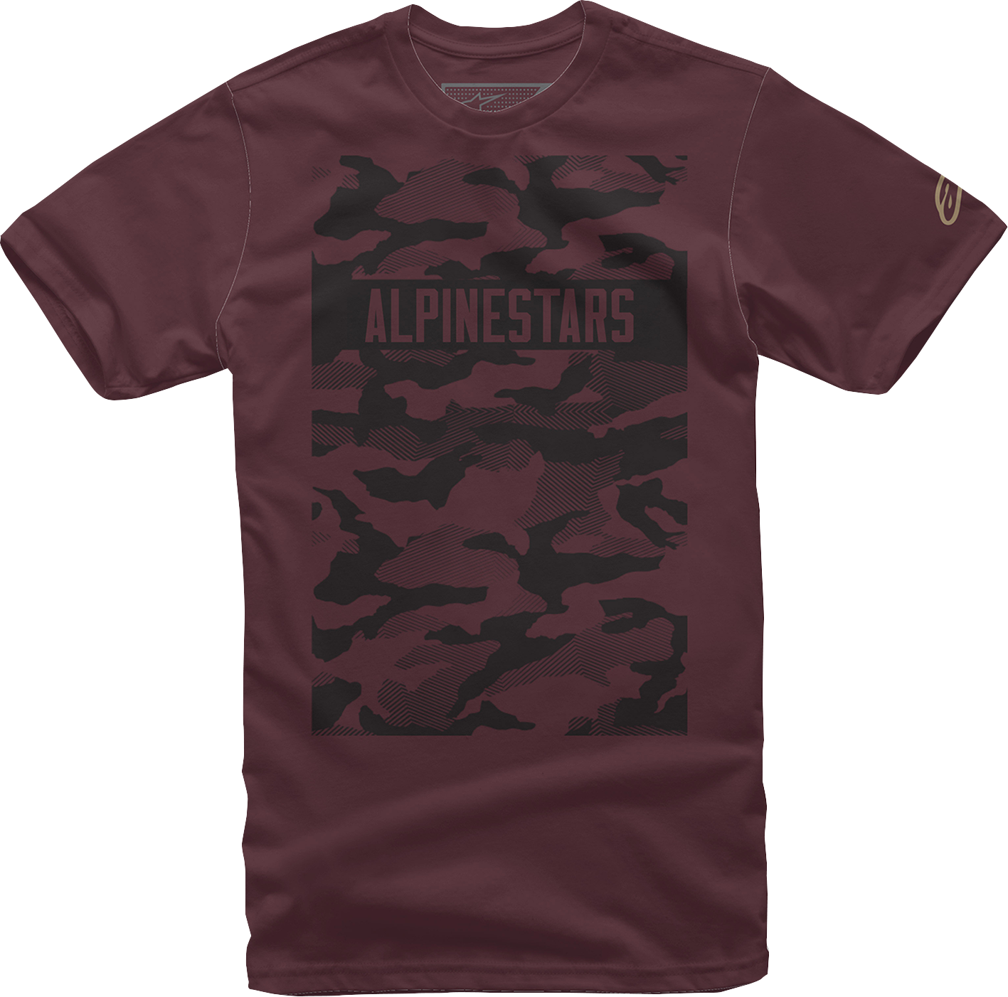 Alpinestars Terra T-Shirt in maroon, XL size, featuring the brand logo and casual fit, displayed on a plain background.