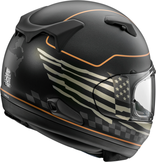 ARAÍ HELMETS Signet-X US Flag Black Frost motorcycle helmet in medium size, featuring a sleek design with the US flag graphics.