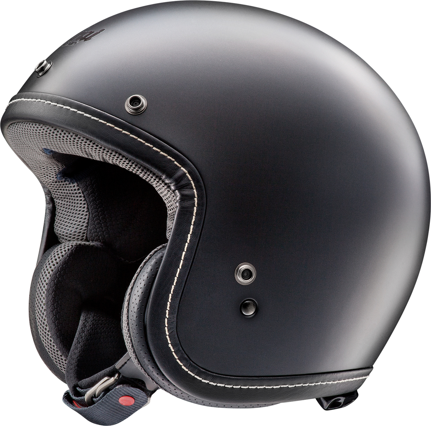 Black Frost ARAI Helmets Classic-V helmet in small size, showing the sleek design and matte finish.